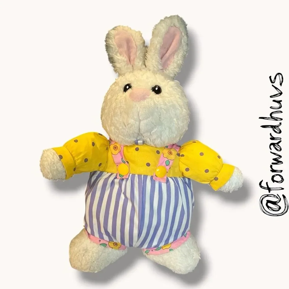 Gibson Greetings Easter Bunny Plush Rabbit 1996 Yellow Outfit Vintage